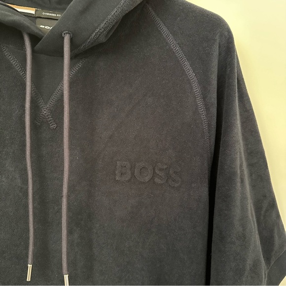 Boss cotton terry hoodie - Navy - Picture 3 of 5